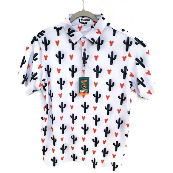 Other - Raised by Coyotes Polo‎ Shirt Mens Medium White Coyote Cactus Golf UPF 50 UV